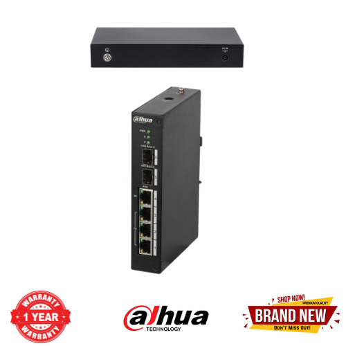 DAHUA PFS3206-4P-96 4-Port Unmanaged Ethernet Switch, WITH 10/100 Mbps adaptive ports(Two-layer unmanaged PoE switch)