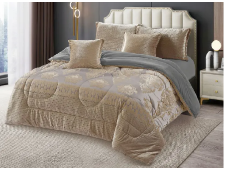 [ GRAB IT AT LOW PRICE+ ADDED OFFERS 🤩🤩✨ !!! ]6pcs Set 6×7 Heavy Silk Duvet with 1 Bedsheet, 2 Standard Pillowcases & 2 Throw Pillowc