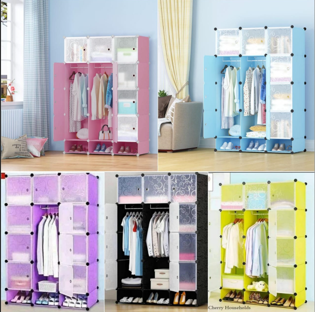 Plastic Wardrobe – 3-Column Storage Cabinet, Durable & Lightweight, Easy to Assemble