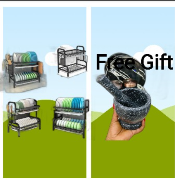 Dish rack 2 layer advanced Black PLUS FREE GIFT Motor en pistol