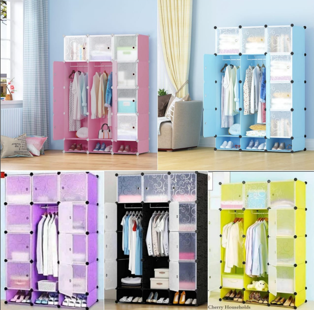 Plastic Wardrobe – 3-Column Storage Cabinet, Durable & Lightweight, Easy to Assemble