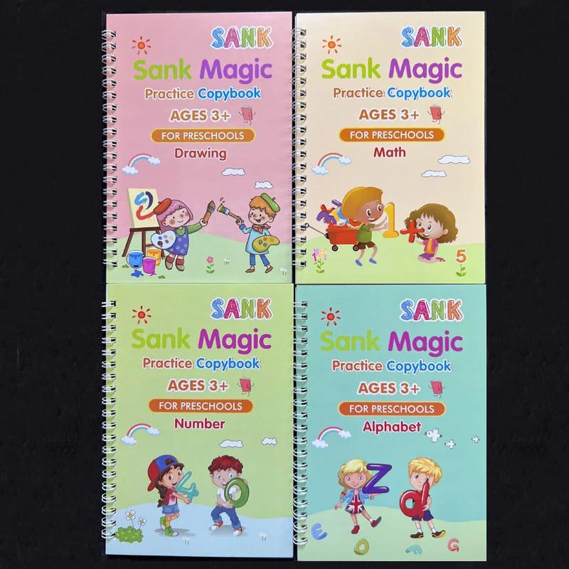 📗New In, Just For You 📙5 books Sank Magic Copy book 10 pieces refill pens.comes in a set of 5 books I e. Numbers, Alphabet, Drawings and mathematics. It has special pens which comes with refill