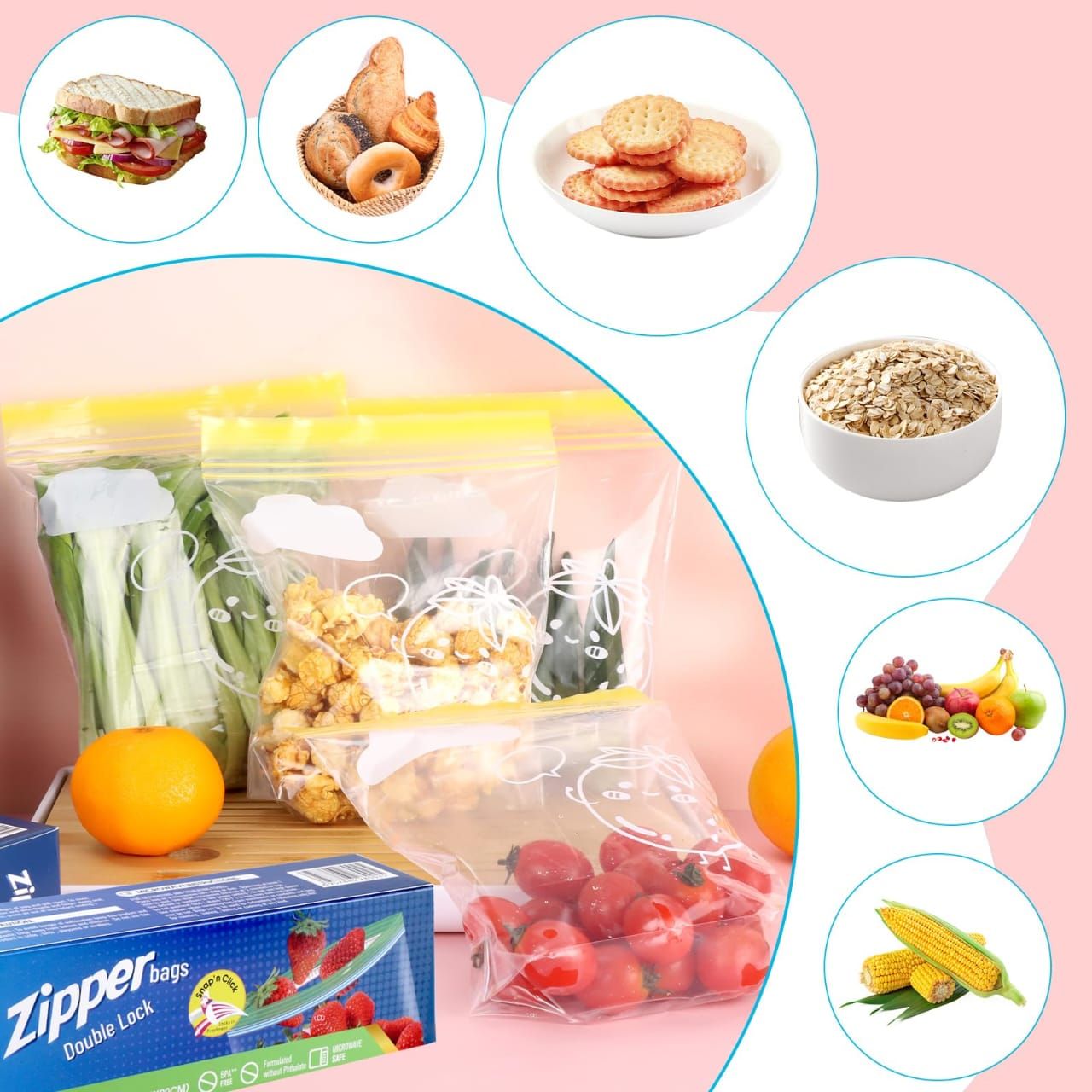 🧊 Reusable Fridge Zipper Bags – Now Available! 🧊✨ Keep it fresh, keep it organized, and keep it eco-friendly! ♻️📦 🥭 1kg Bags – 20pcs/box f

💼 Perfect for:
🥕 Veggies
🍗 Meat
🍞 Snacks
🍓 Fruits