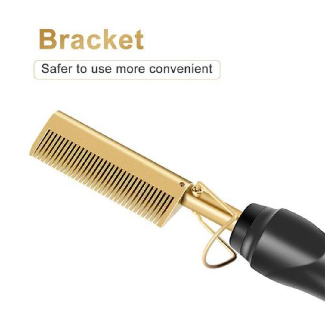 2 in 1 Hot Comb Straightener Electric Hair Straightener Hair Curler Wet Dry Use Hair Flat Irons Hot Heating Comb For Hair