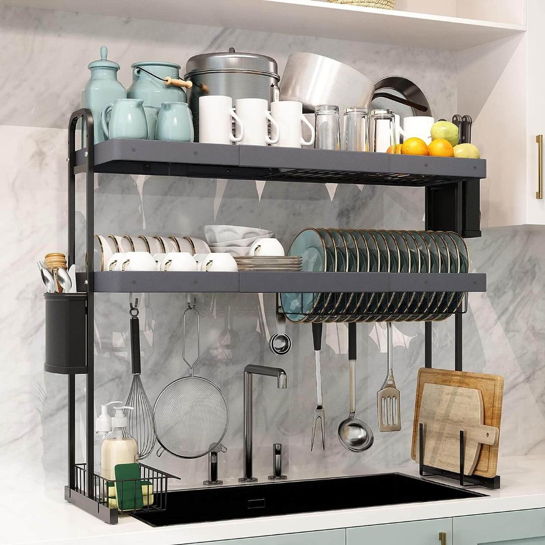 CLEARANCE OFFER Stainless Steel Over The Sink Dish Rack/ Utensil Drainer