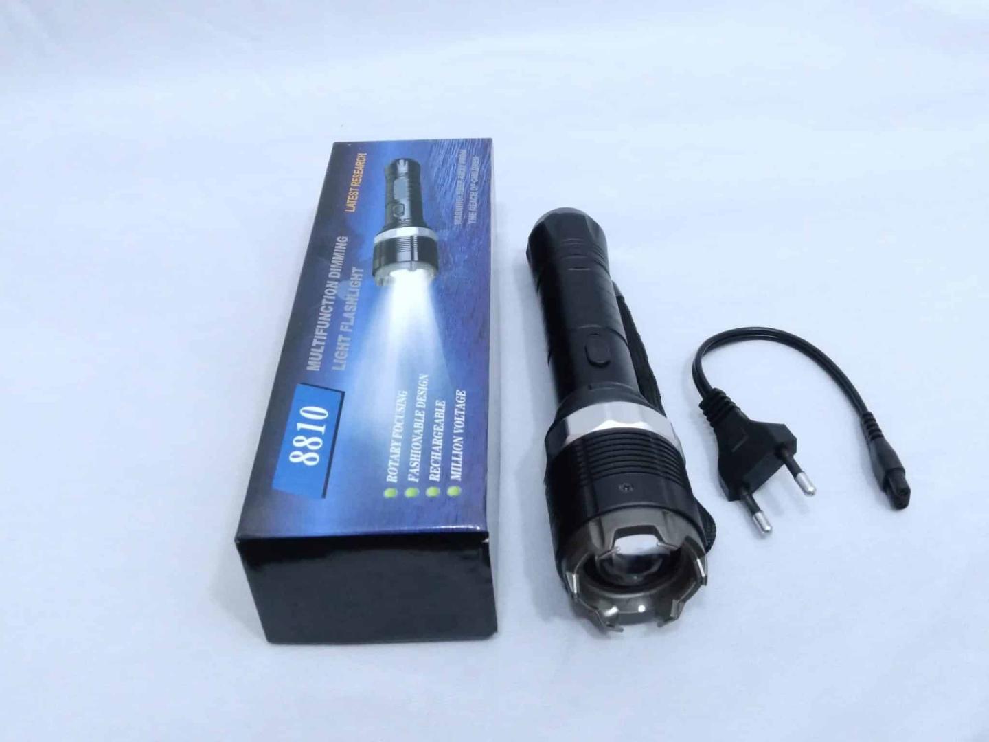 Generic Self Defense Chargeable LED Police Torch with Electric shock Brightest Security Light Torch Women Safety Stun Gun