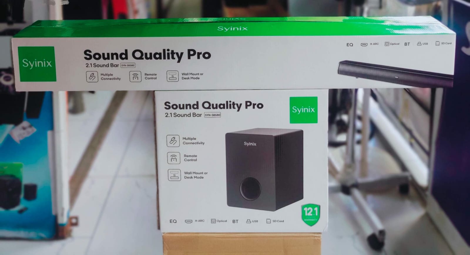 Syinix soundbar Model.. SYN-580/Bluetooth/USB/SD CARD slot /Optical /H-ARC / powerful bass / equalizer tone adjustment (supreme sound)