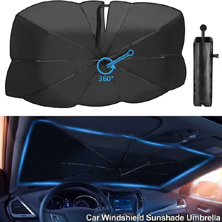 WINDSCREEN COVER CAR DASHBOARD UMBRELLA SUNVISOR CAR WINDSHIELD SUN SHADE UV RAYS AND HEAT SUN VISOR PROTECTOR FOLDABLE REFLECTOR UMBRELLA BRELLA SHIELD