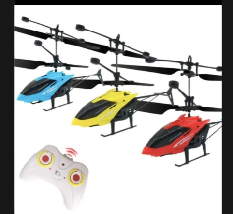 Toy USB Rechargeable Induction Helicopter Plane with Remote Control LED Lights Perfect Gift for Kids (Ages 5+)