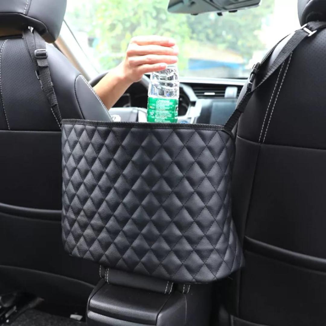 HIGH QUALITY PU LEATHER CAR IN BETWEEN SEAT ORGANIZER LEATHER PURSE HOLDER FOR CAR, BETWEEN SEATS STORAGE BAG, MESH BARRIER FOR PETS AND KIDS, FRONT SEAT GAP