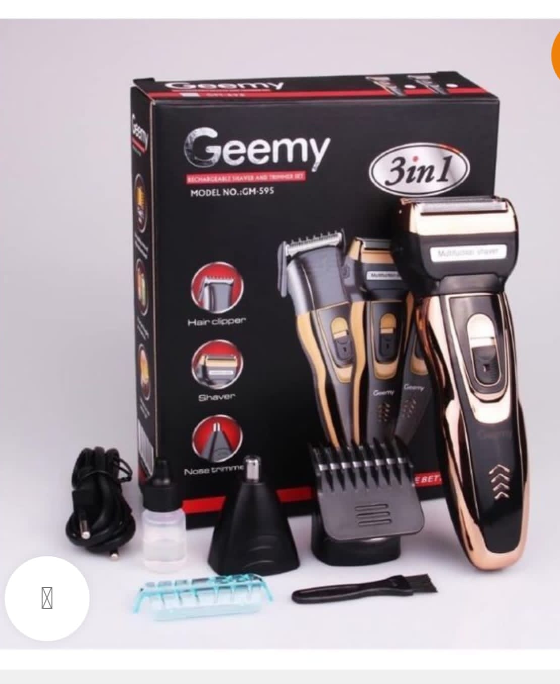 3in1 geemy Geemy 3in1 Rechargeable Hair Clipper ,Shaver And Nose Trimmer Set