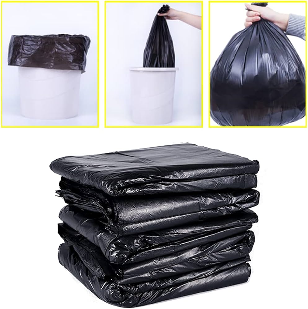 50Pcs/Set Black Garbage Bags small, medium and large sizes