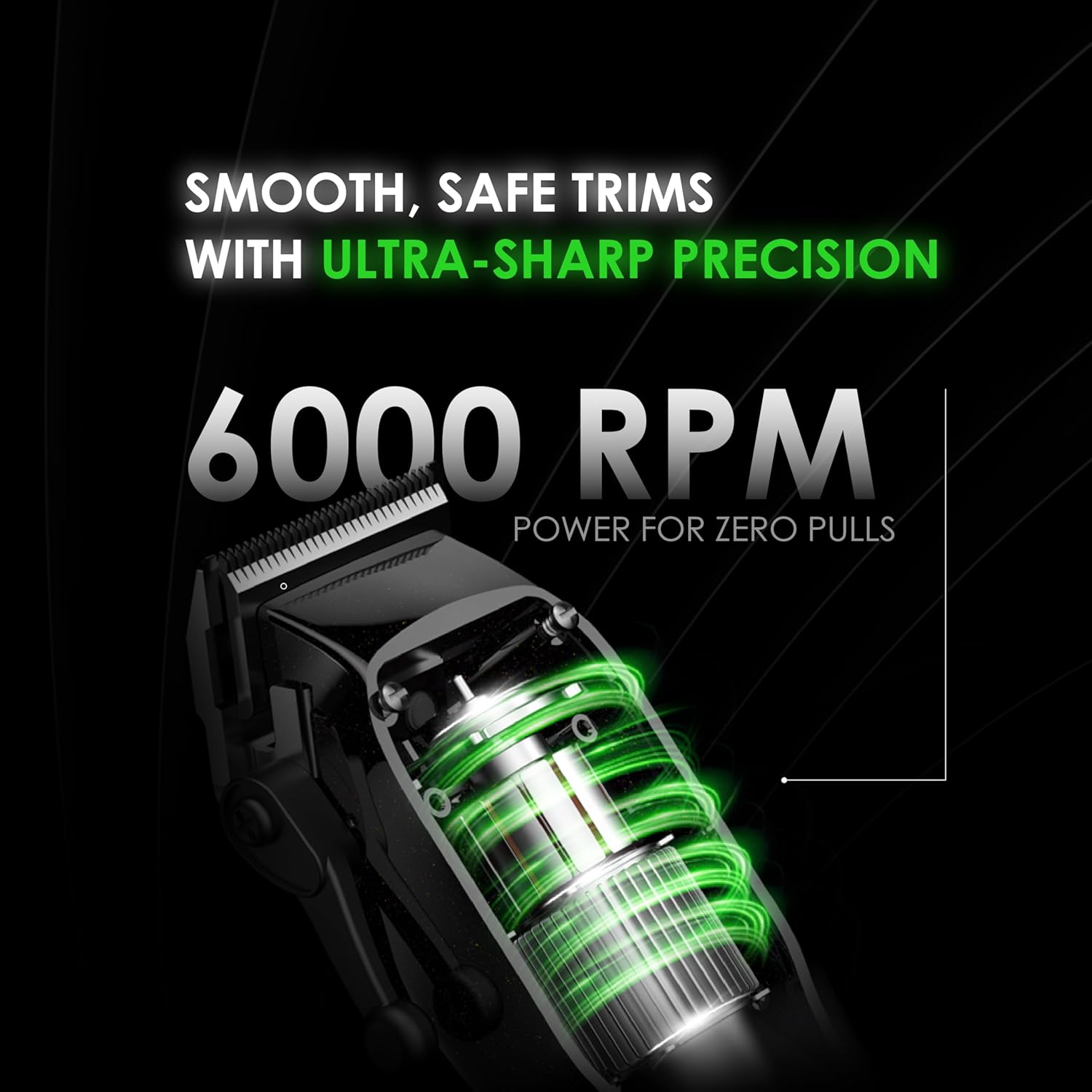 Smart Clipper Cordless Hair Clipper | Professional & Personal Grooming | Zero Gap Adjustable Self-Sharpening Blades | 150-Min Runtime | Full Body Trimmer with 4 Guide Combs (OPC-CL30C)