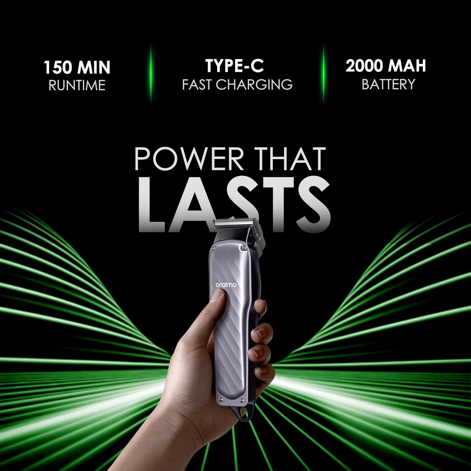 Smart Clipper Cordless Hair Clipper | Professional & Personal Grooming | Zero Gap Adjustable Self-Sharpening Blades | 150-Min Runtime | Full Body Trimmer with 4 Guide Combs (OPC-CL30C)