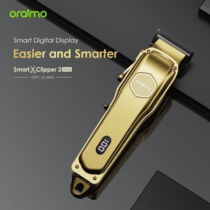 Smart Hair Clipper | 240 Min Runtime | Premium Cordless hair clipper | 4 Adjustable lengths with Zero Gap Blades | Super-Fast & Smart Charging with Digital Display | Gold OPC-CL30G