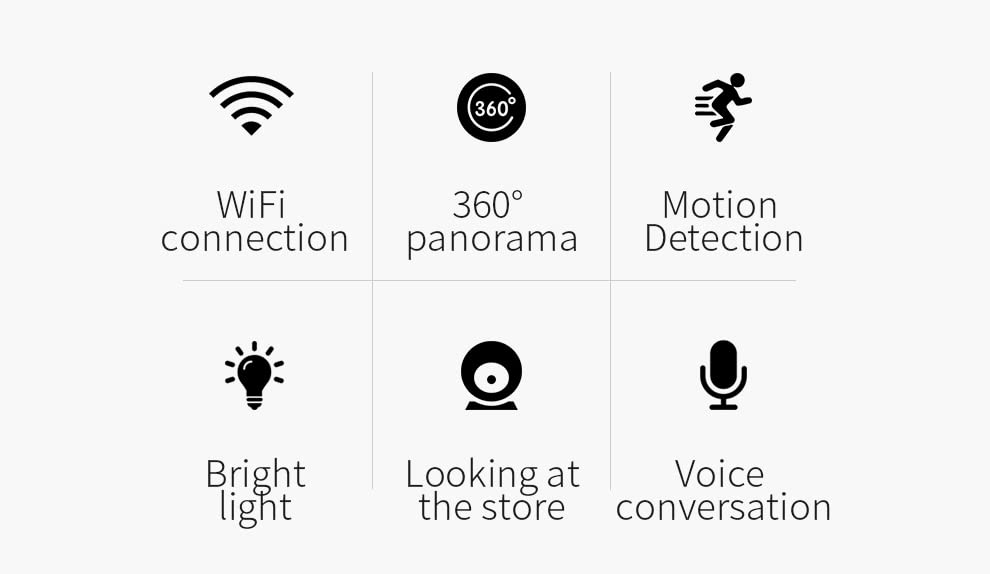 1080P Light Bulb Camera, 360 Degrees Camera 2.4GHz Wi-Fi Security Camera, Home Wireless Camera with Night Vision/Alarm/Motion Detection