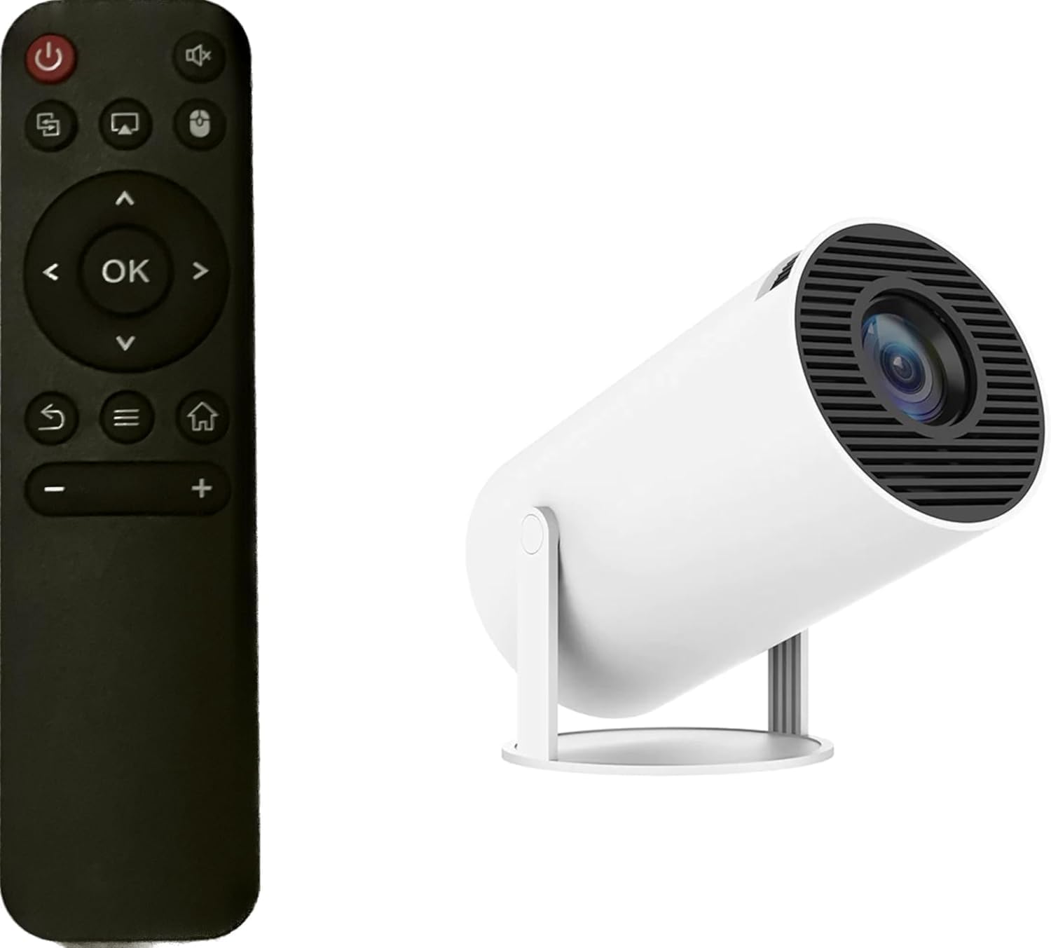 Mini Portable Projector, 1080P/200 ANSI Smart Android Projector with Wi-Fi 6, BT 5.0, Screen Adjustment, 180 Degree Rotation, Built-in Android 13.0 OS, EU PLUG, HY300