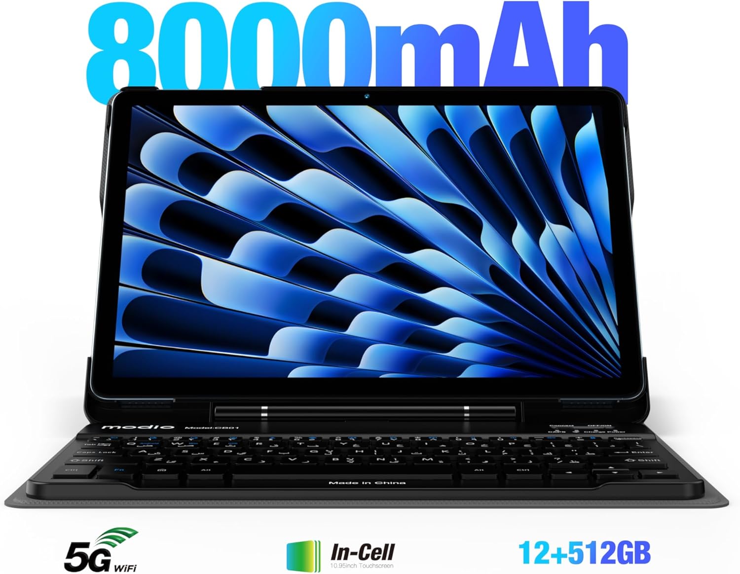 Modio M91 5G Tablet, 10.95-inch HD Display, 12GB RAM, 512GB Storage, 8000mAh Battery, Dual SIM