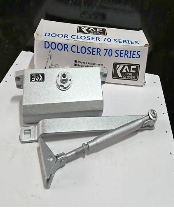 Automatic Door Closer - 60kg- Heavy Duty Single Arm Surface Mounted and Overhead Mounted Self-Closing Durable Steel Hydraulic Door Closer for Residential Glass Doors and Wooden Doors and Gates