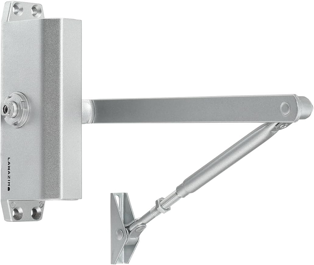 Automatic Door Closer - 60kg- Heavy Duty Single Arm Surface Mounted and Overhead Mounted Self-Closing Durable Steel Hydraulic Door Closer for Residential Glass Doors and Wooden Doors and Gates