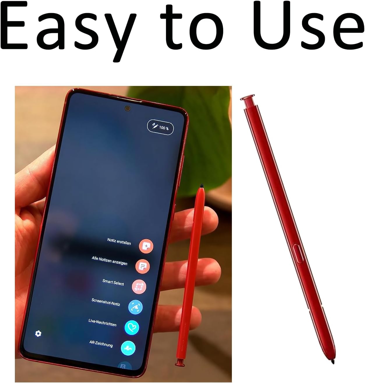 Galaxy Note 10 Stylus Pen Replacement for Samsung Galaxy Note 10 Lite 5G Touch S Pen(without Bluetooth) (Red)