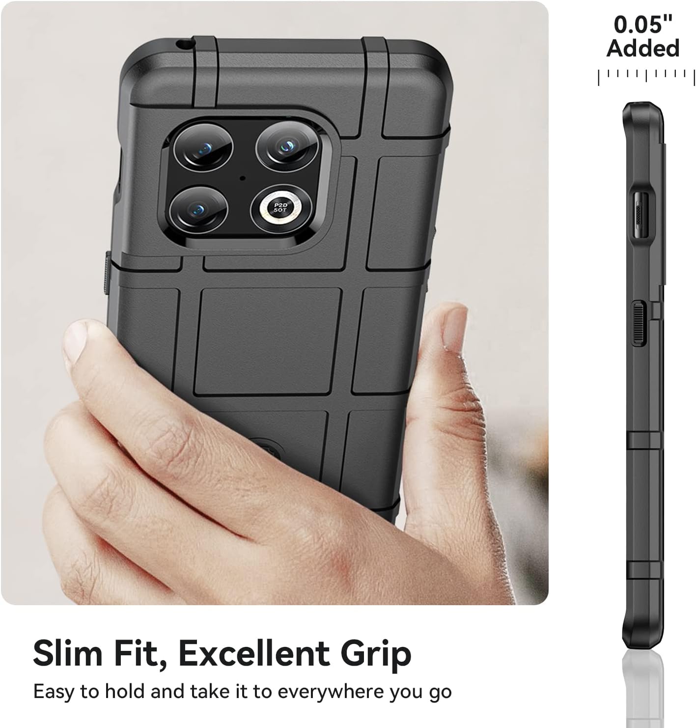 Oneplus 10 Pro 5G Case, Military Grade Drop Protective Case for Oneplus 10 Pro 5G, Heavy Duty Anti-Scratch Tough Slim TPU Bumper Phone Cover-Black