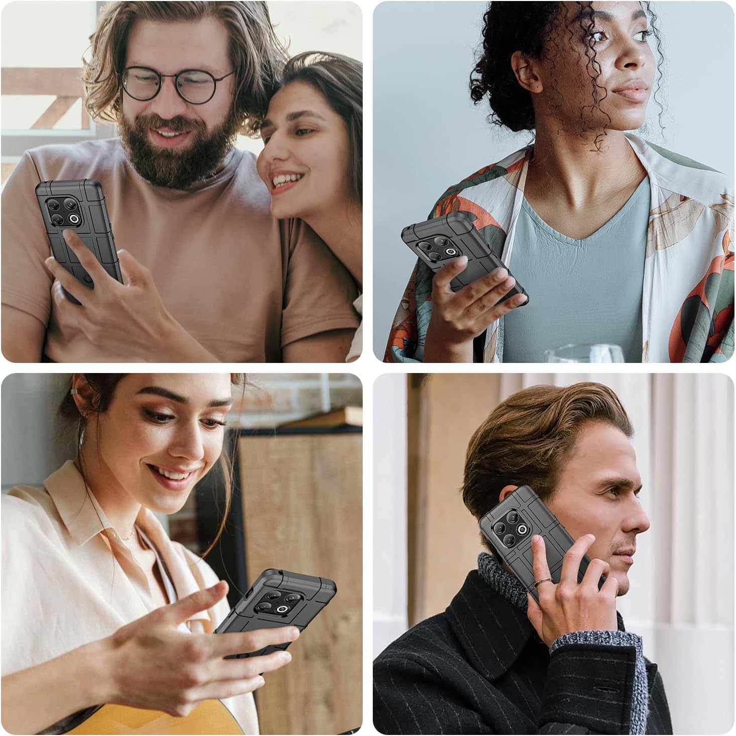 Oneplus 10 Pro 5G Case, Military Grade Drop Protective Case for Oneplus 10 Pro 5G, Heavy Duty Anti-Scratch Tough Slim TPU Bumper Phone Cover-Black