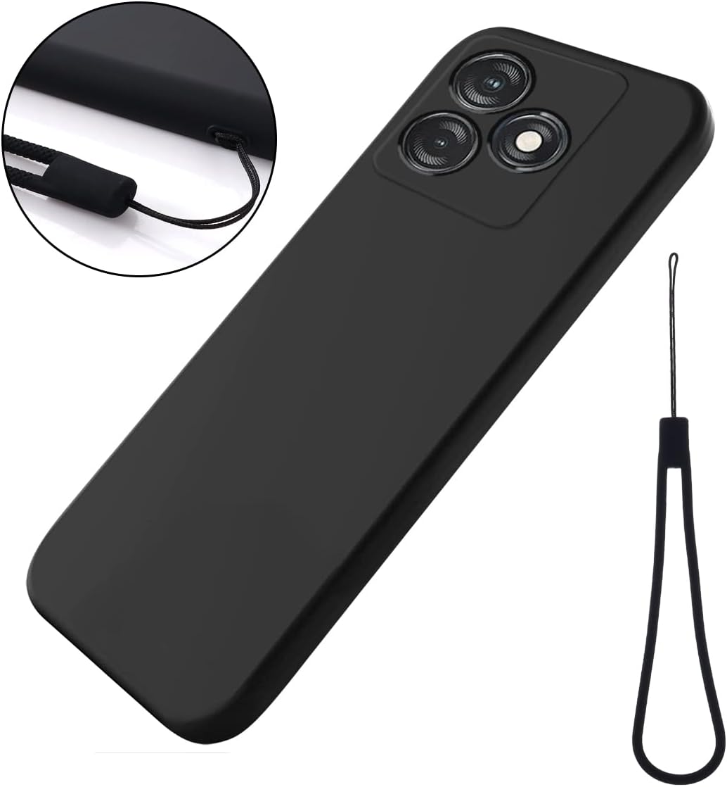 Case for Tecno Spark slim, Liquid Silicone Protective Phone Case for Tecno Spark slim with Silicone Lanyard, Slim Thin Soft Shockproof Cover