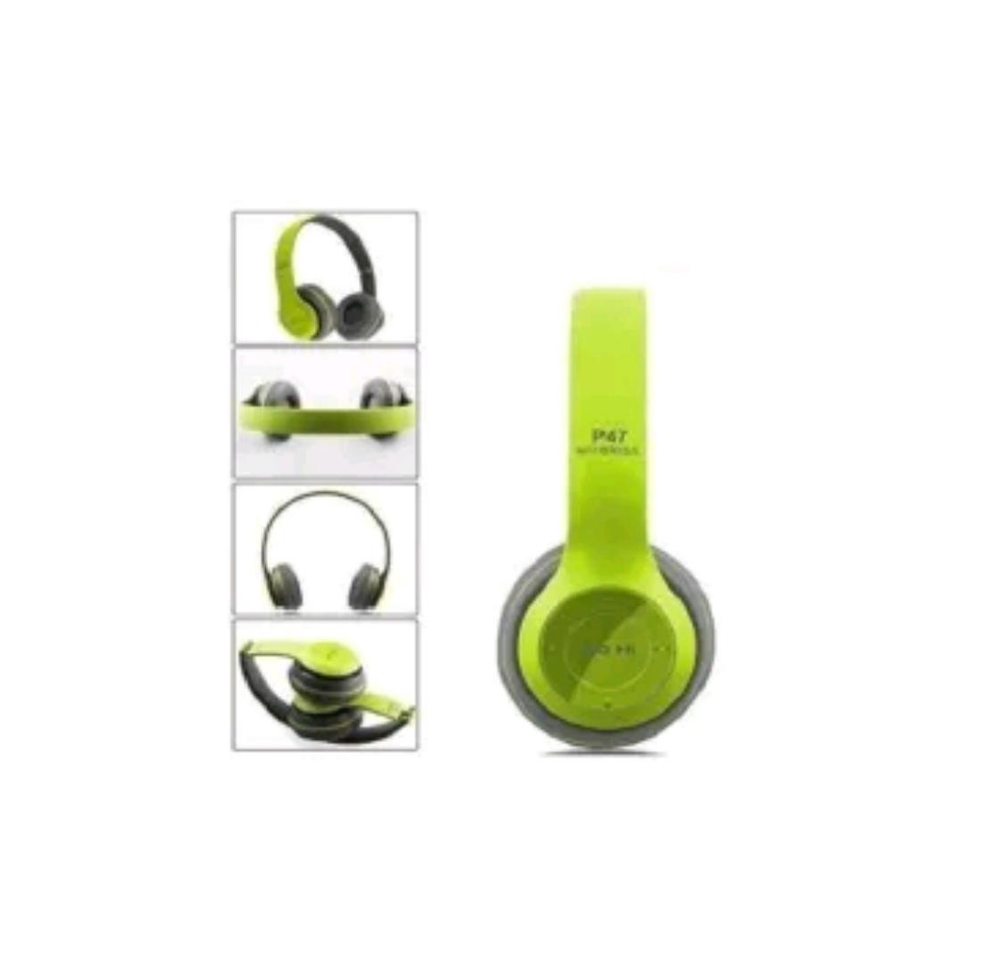 P47 Wireless Headphone With Microphone Foldable Headsets Bass HiFi Sound Music Stereo Earphone For Smartphones TV Game High Quality P47 Wireless Bluetooth Headphone Speaker Red Blue Black Green