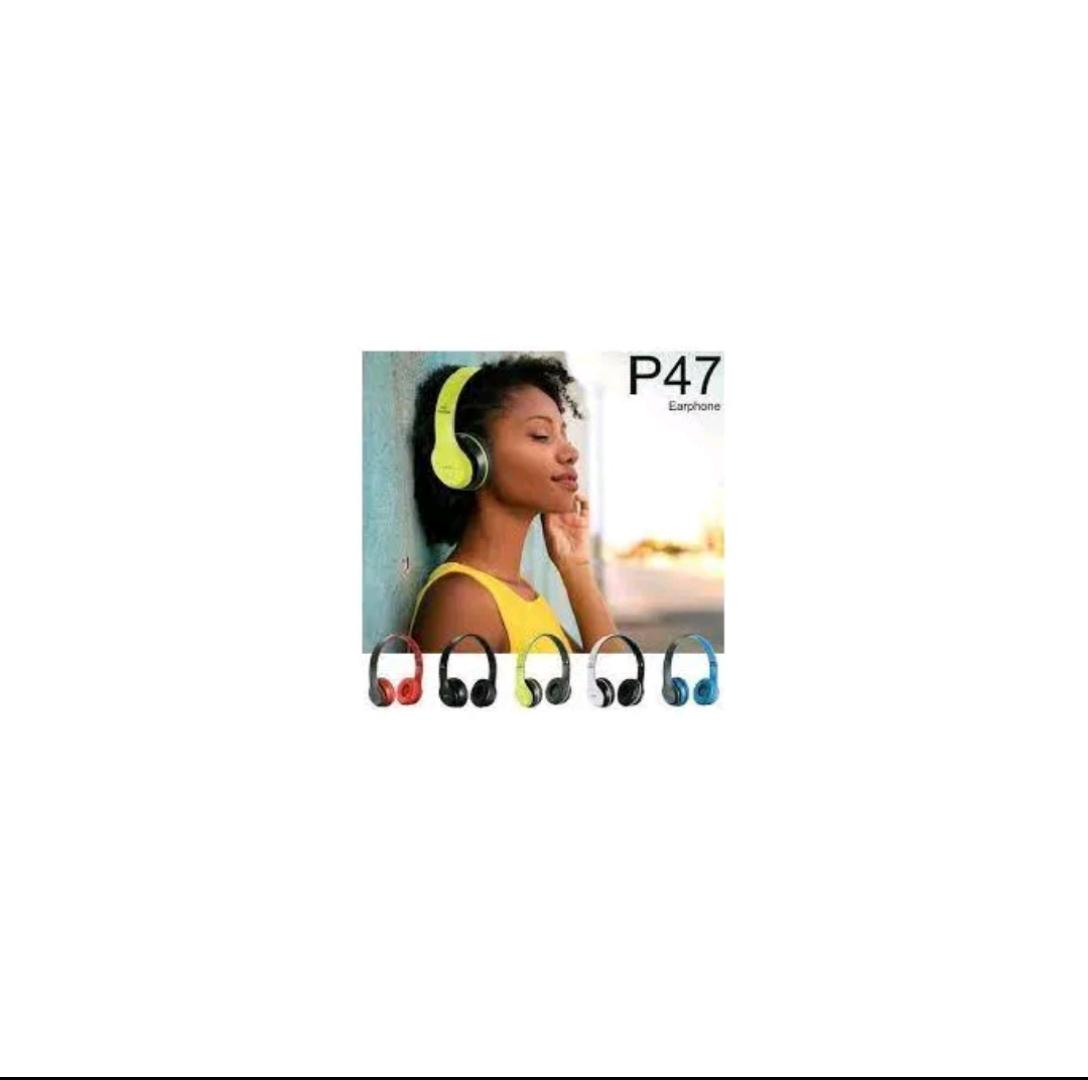 P47 Wireless Headphone With Microphone Foldable Headsets Bass HiFi Sound Music Stereo Earphone For Smartphones TV Game High Quality P47 Wireless Bluetooth Headphone Speaker Red Blue Black Green
