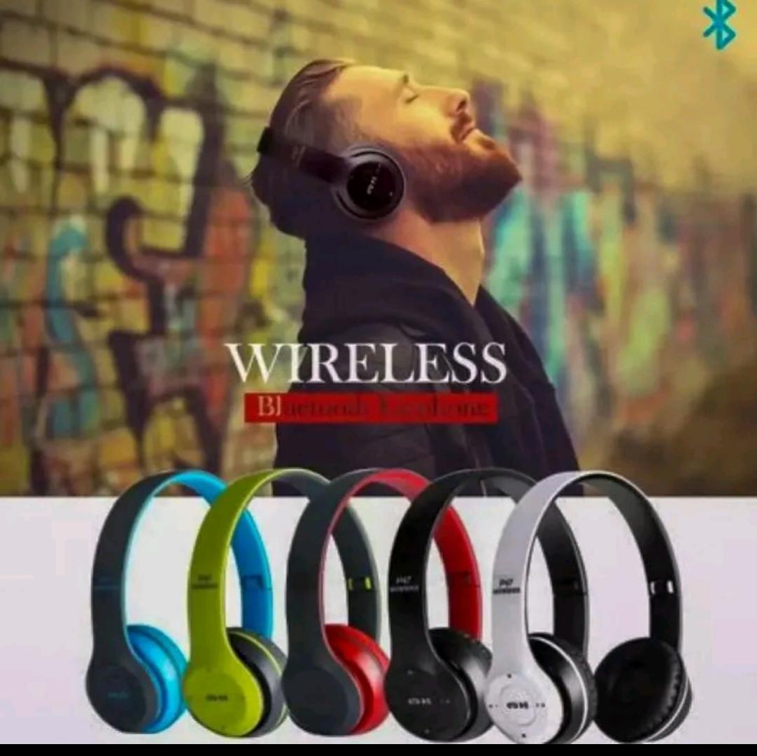 P47 Wireless Headphone With Microphone Foldable Headsets Bass HiFi Sound Music Stereo Earphone For Smartphones TV Game High Quality P47 Wireless Bluetooth Headphone Speaker Red Blue Black Green