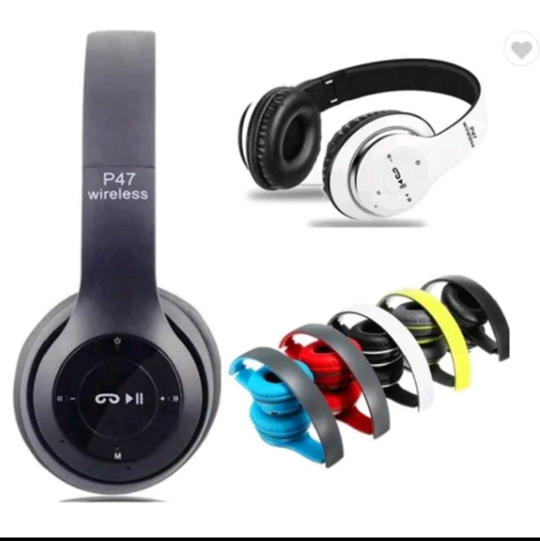 P47 Wireless Headphone With Microphone Foldable Headsets Bass HiFi Sound Music Stereo Earphone For Smartphones TV Game High Quality P47 Wireless Bluetooth Headphone Speaker Red Blue Black Green