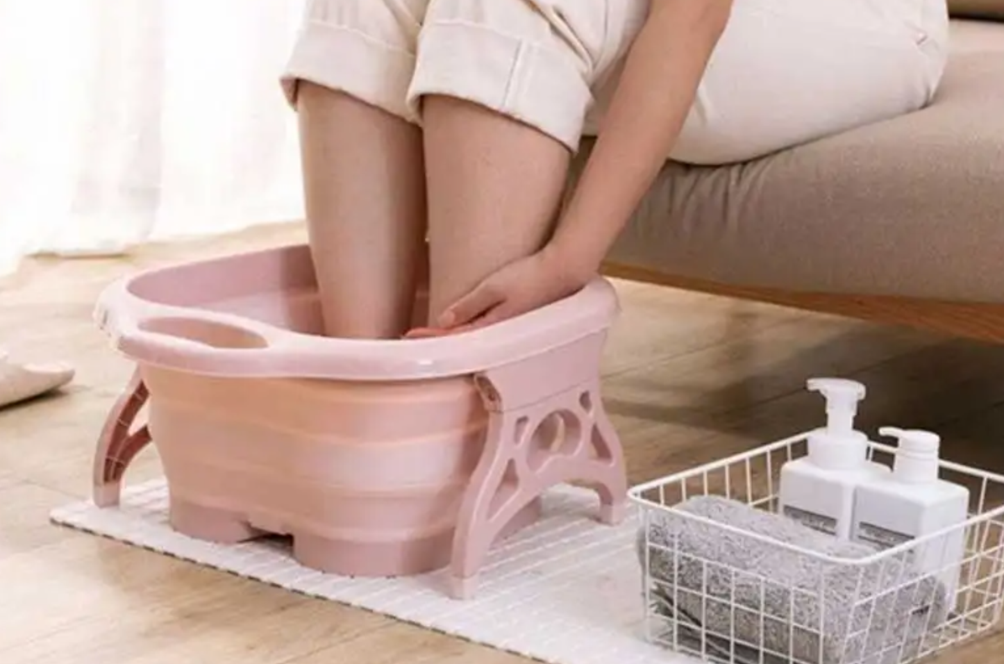 Foldable Footbath Massage Bucket Soaking Bucket Folding Basin Spa Foot Bath Bucket Household Sauna Bathtub Pedicure Bath Bathtub.