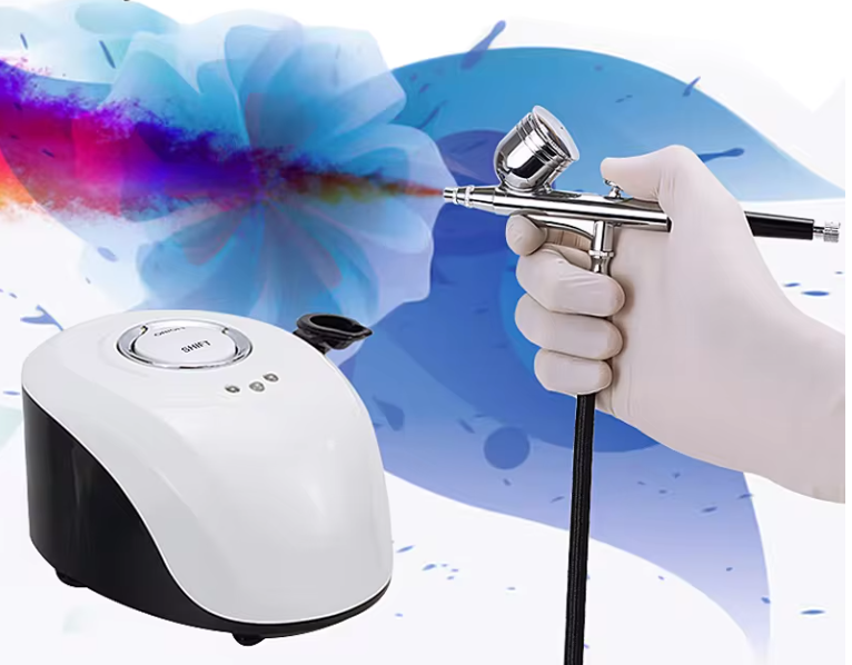 Professional Portable Airbrush Machine with Compressor for Nail Art Makeup Tattoo Cake Facial Skincare Oxygen Nano Mist Sprayer.
