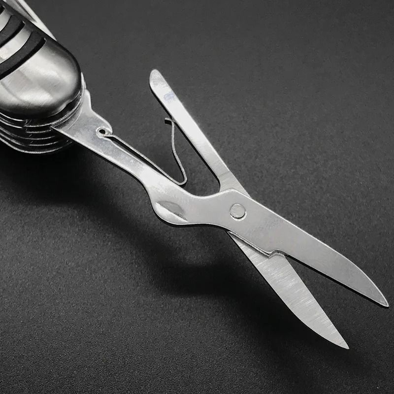 Portable 11 in 1 Fold Pocket knife Carry Around Multifunction Outdoor Emergency Tools Stainless Steel Bottle Opener Cork Drill