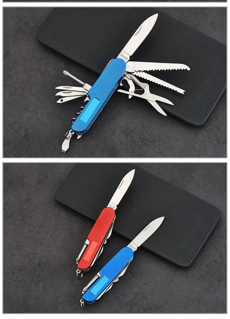 NEW Swiss Knife 11 Multifunctional Folding Army Knife Portable Stainless Steel Pocket Knife Outdoor Camping Emergency EDC Tools