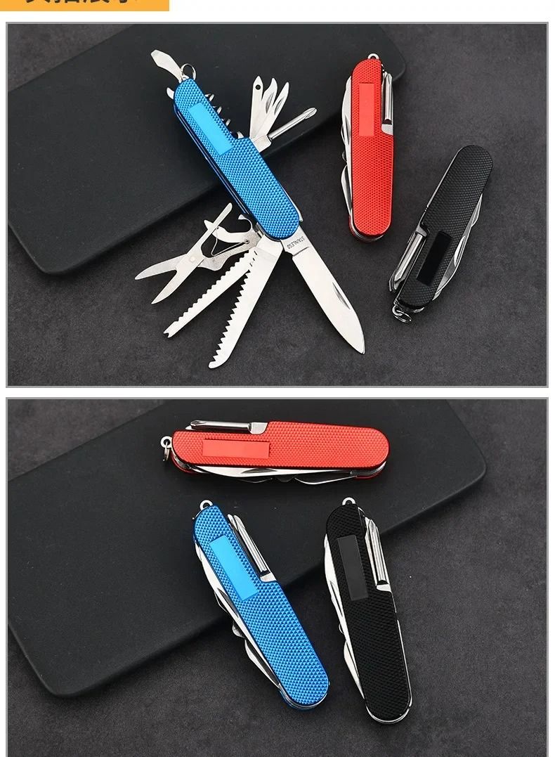 NEW Swiss Knife 11 Multifunctional Folding Army Knife Portable Stainless Steel Pocket Knife Outdoor Camping Emergency EDC Tools