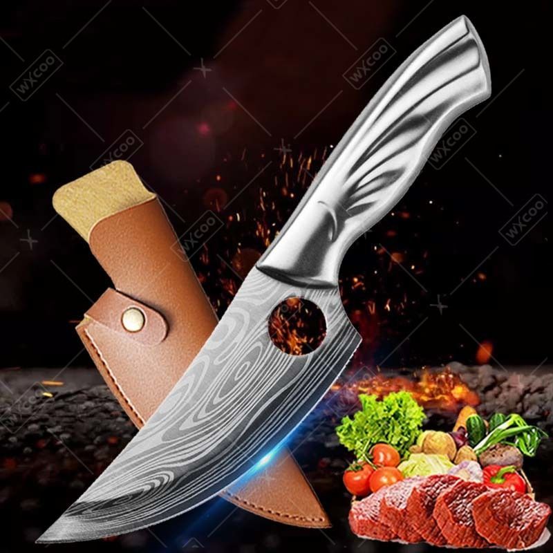 1pc Kitchen Knife 5.5INCH Meat Slicing Knife Kitchen Boning Knife Kitchen Hand Forged Butcher Knife Kitchenware for Kitchen Convenience Utility Butcher Cutting Paring Meat Cleaver Stainless Steel Japa