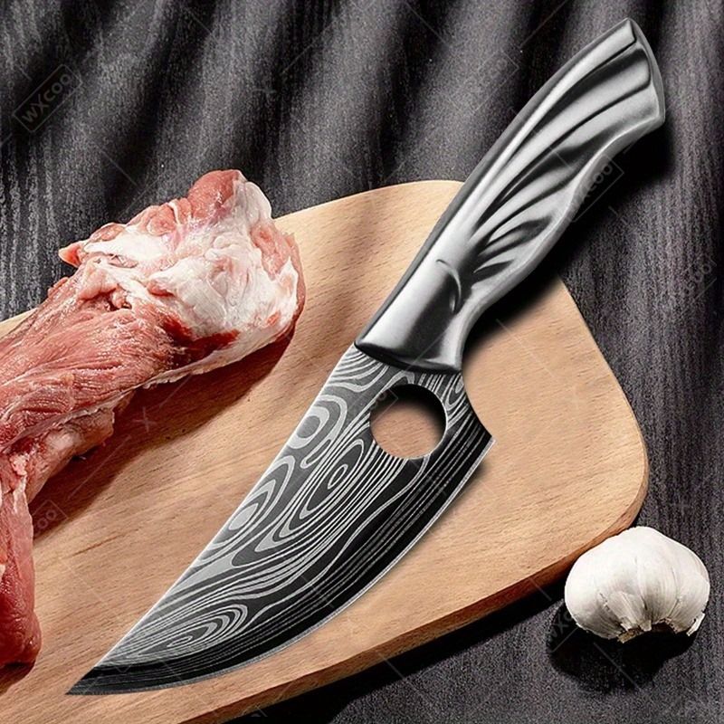 1pc Kitchen Knife 5.5INCH Meat Slicing Knife Kitchen Boning Knife Kitchen Hand Forged Butcher Knife Kitchenware for Kitchen Convenience Utility Butcher Cutting Paring Meat Cleaver Stainless Steel Japa