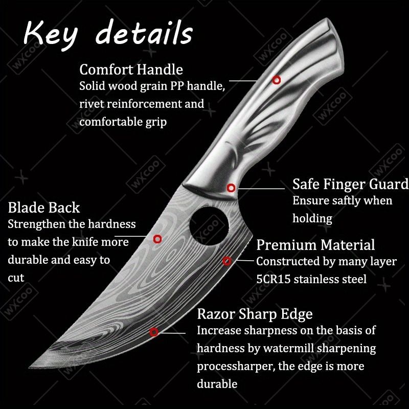 1pc Kitchen Knife 5.5INCH Meat Slicing Knife Kitchen Boning Knife Kitchen Hand Forged Butcher Knife Kitchenware for Kitchen Convenience Utility Butcher Cutting Paring Meat Cleaver Stainless Steel Japa
