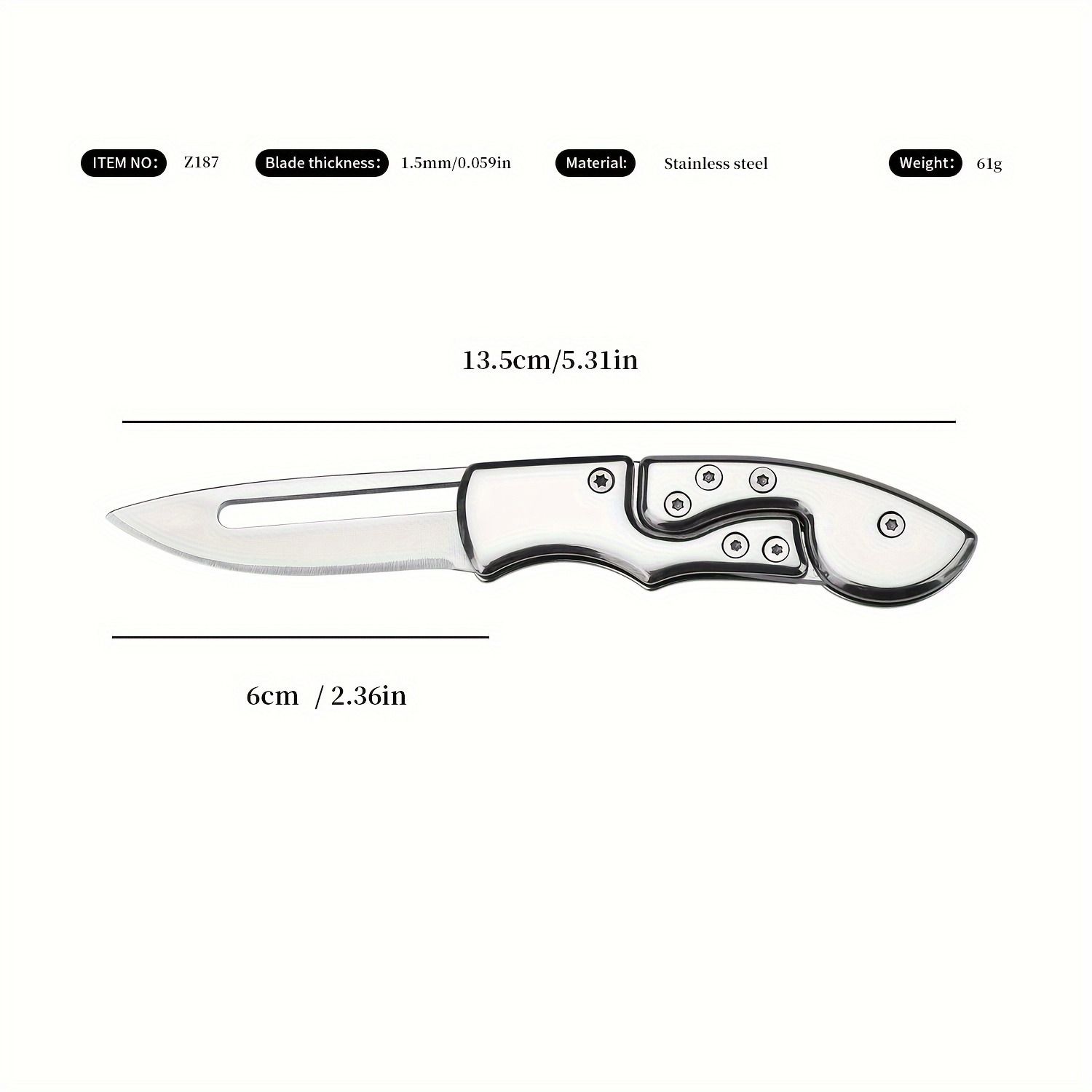 1pc Mini Pocket Folding Knife Portable Survival Knife Portable Disassembly Express Knife Portable Fruit Knife Creative Folding Method