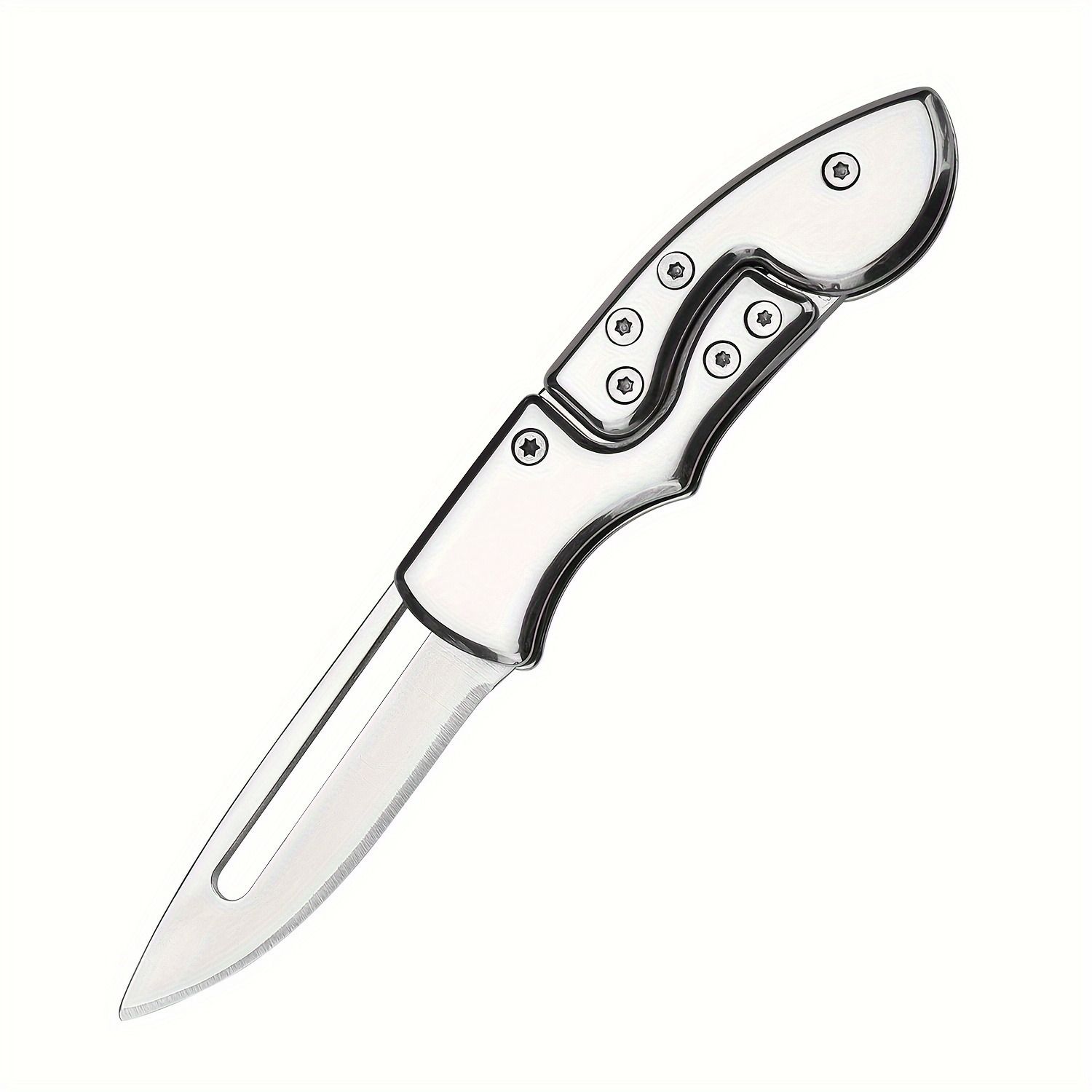 1pc Mini Pocket Folding Knife Portable Survival Knife Portable Disassembly Express Knife Portable Fruit Knife Creative Folding Method