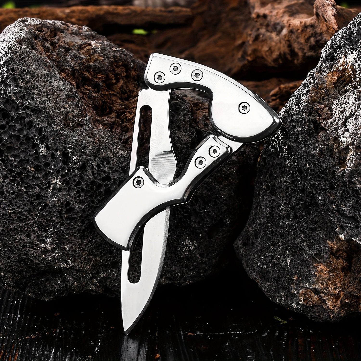 1pc Mini Pocket Folding Knife Portable Survival Knife Portable Disassembly Express Knife Portable Fruit Knife Creative Folding Method