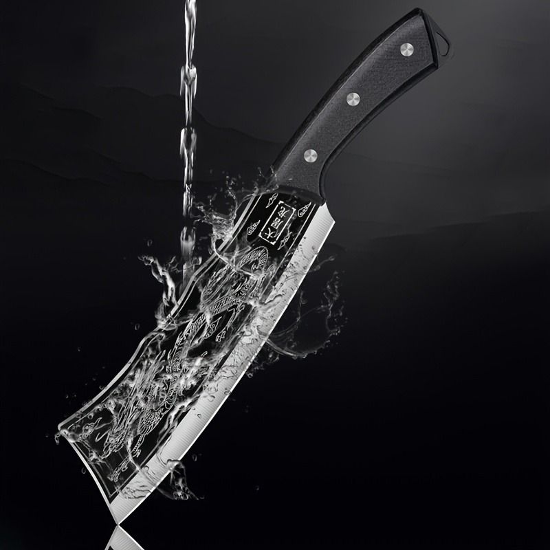 8-Inch Stainless Steel Meat Cleaver, Vegetable Knife Butcher's Knife Forged Kitchen Mince Knife Professional Handmade Meat Cleaver Chef's Knife for Home Use