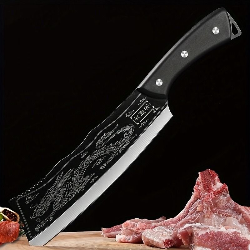 8-Inch Stainless Steel Meat Cleaver, Vegetable Knife Butcher's Knife Forged Kitchen Mince Knife Professional Handmade Meat Cleaver Chef's Knife for Home Use