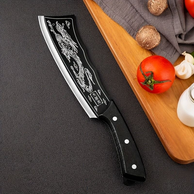 8-Inch Stainless Steel Meat Cleaver, Vegetable Knife Butcher's Knife Forged Kitchen Mince Knife Professional Handmade Meat Cleaver Chef's Knife for Home Use