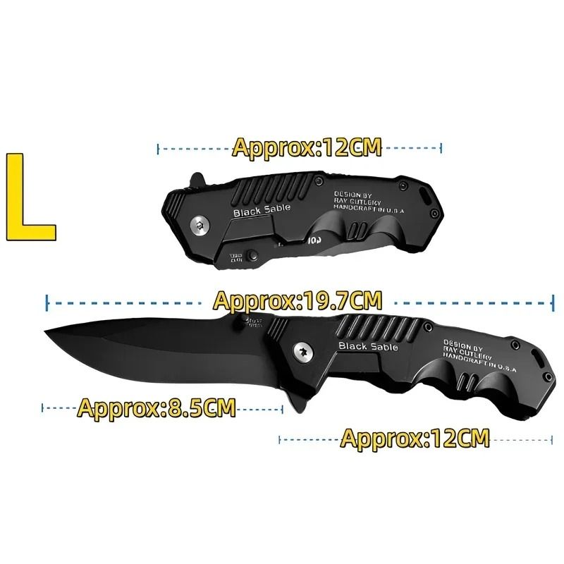 EDC Sharp Stainless Steel Folding Knife Outdoor Camping Tactical Hunting Knife Pocket Knife Sharp and Durable S/L