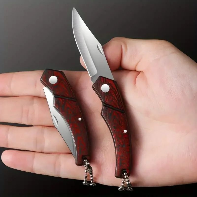 Multiple Mini Folding Knives, Multifunctional Pocket Knives with Wooden Handles, Fruit Knives, Outdoor Knives TB9195
