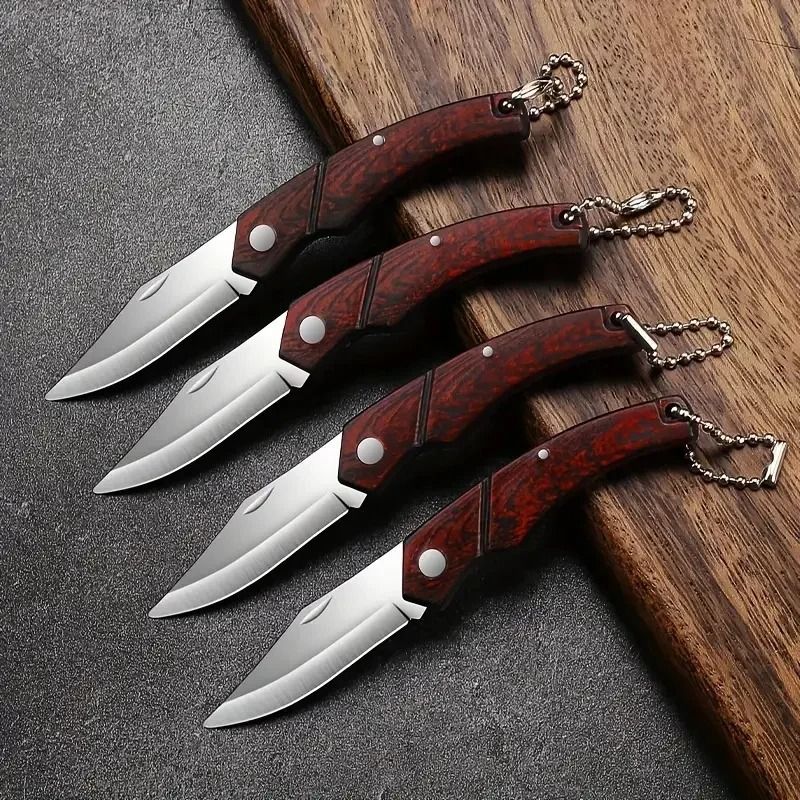 Multiple Mini Folding Knives, Multifunctional Pocket Knives with Wooden Handles, Fruit Knives, Outdoor Knives TB9195