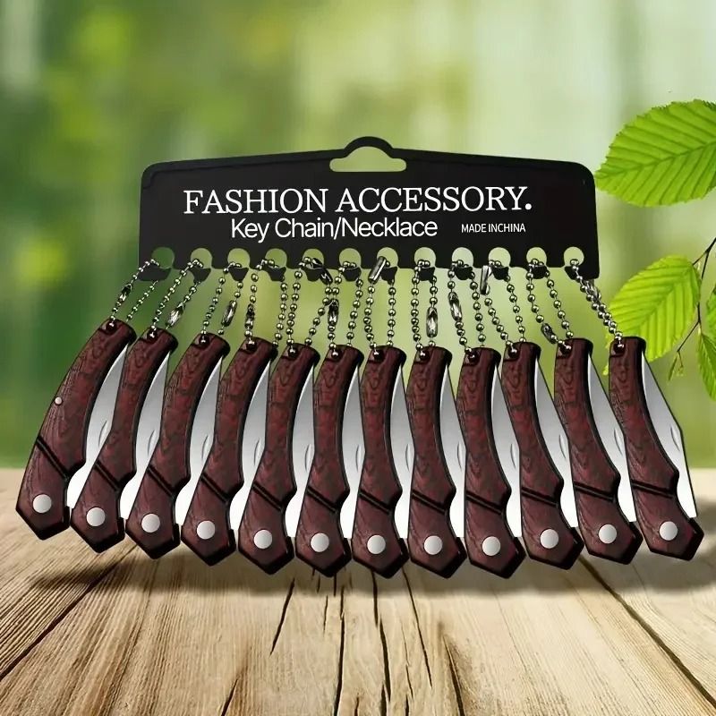 Multiple Mini Folding Knives, Multifunctional Pocket Knives with Wooden Handles, Fruit Knives, Outdoor Knives TB9195
